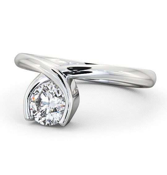  Round Diamond Engagement Ring Platinum Solitaire - Airdrie ENRD41_WG_THUMB2 