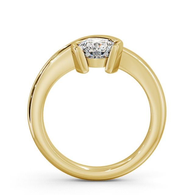 Round Diamond Engagement Ring 18K Yellow Gold Solitaire - Airdrie ENRD41_YG_UP
