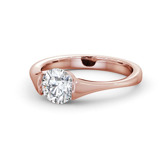 Round Diamond Engagement Ring 9K Rose Gold Solitaire - Ballela ENRD42_RG_FLAT