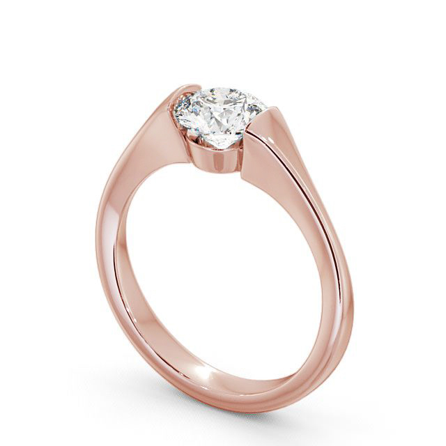 Round Diamond Engagement Ring 18K Rose Gold Solitaire - Ballela