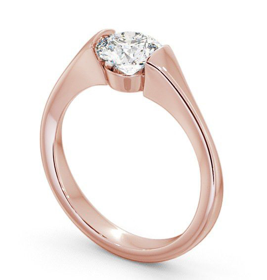 Round Diamond Modern Tension Engagement Ring 18K Rose Gold Solitaire ENRD42_RG_THUMB1 