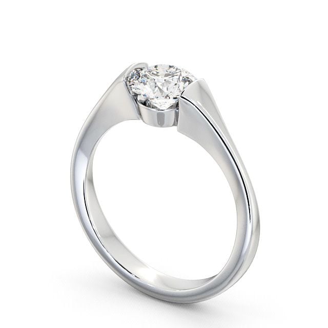 Round Diamond Engagement Ring Palladium Solitaire - Ballela