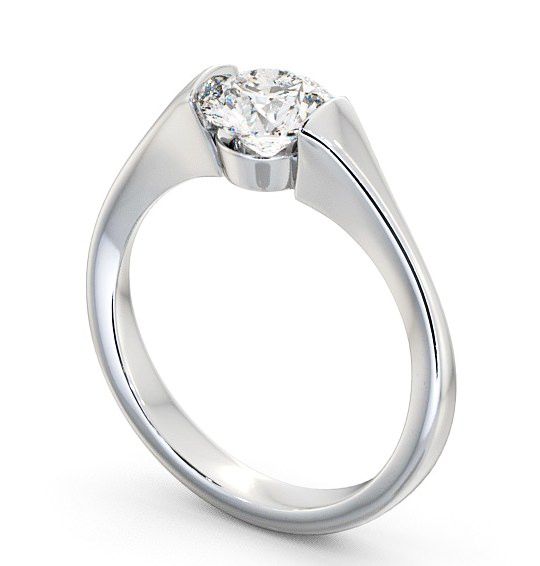 Round Diamond Engagement Ring Platinum Solitaire - Ballela ENRD42_WG_THUMB1