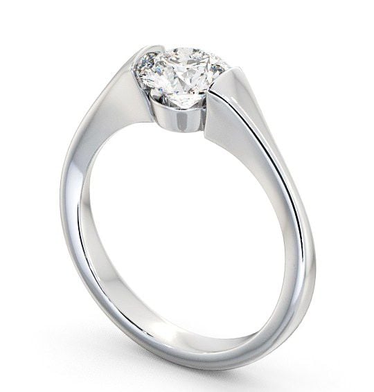 Round Diamond Modern Tension Engagement Ring 9K White Gold Solitaire ENRD42_WG_THUMB1 