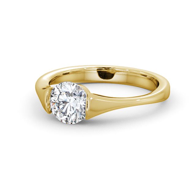 Round Diamond Engagement Ring 9K Yellow Gold Solitaire - Ballela ENRD42_YG_FLAT