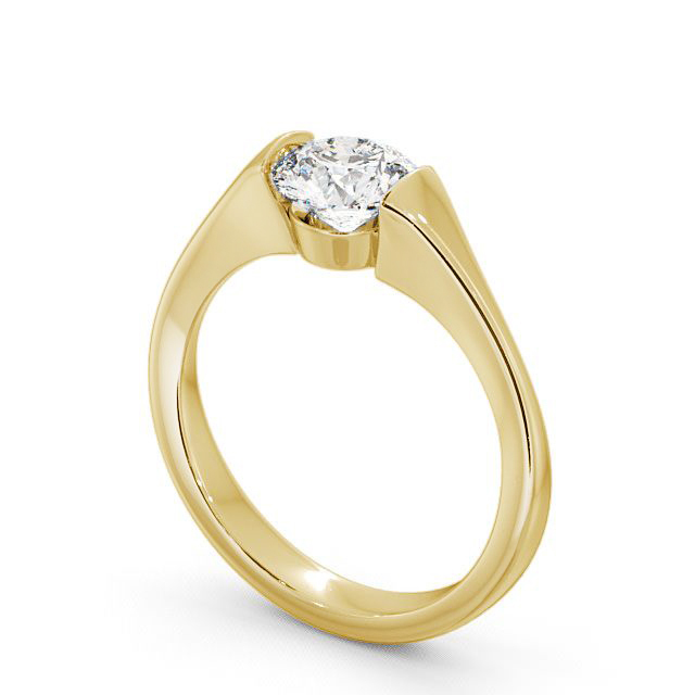 Round Diamond Engagement Ring 9K Yellow Gold Solitaire - Ballela ENRD42_YG_SIDE