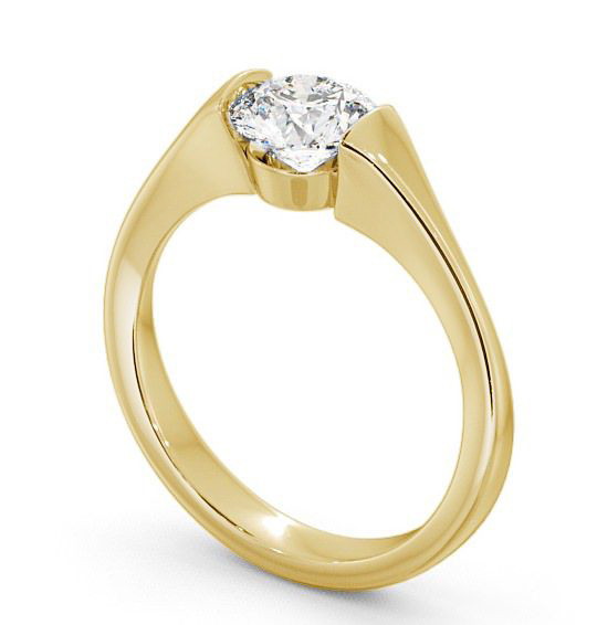 Round Diamond Modern Tension Engagement Ring 18K Yellow Gold Solitaire ENRD42_YG_THUMB1