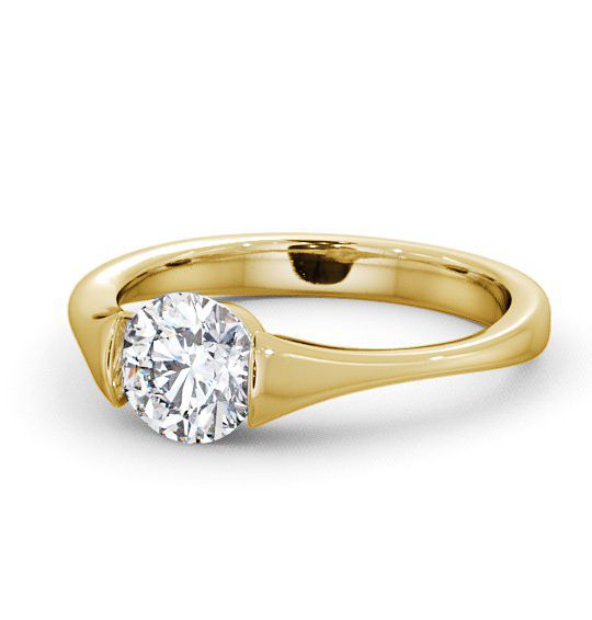 Round Diamond Modern Tension Engagement Ring 18K Yellow Gold Solitaire ENRD42_YG_THUMB2 