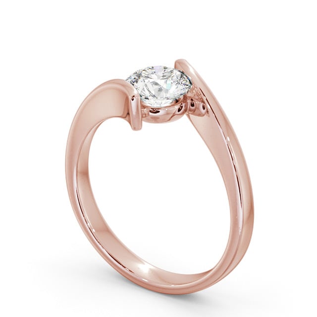Round Diamond Engagement Ring 18K Rose Gold Solitaire - Newall ENRD43_RG_SIDE