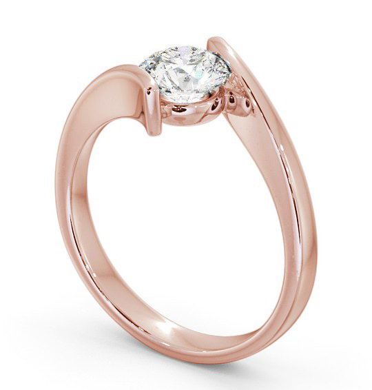 Round Diamond Sweeping Tension Set Engagement Ring 18K Rose Gold Solitaire ENRD43_RG_THUMB1