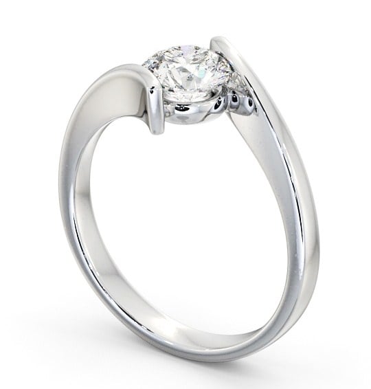 Round Diamond Engagement Ring 18K White Gold Solitaire - Newall ENRD43_WG_THUMB1 