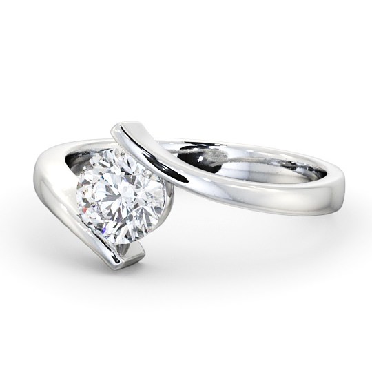 Round Diamond Sweeping Tension Set Engagement Ring 18K White Gold Solitaire ENRD43_WG_THUMB2 