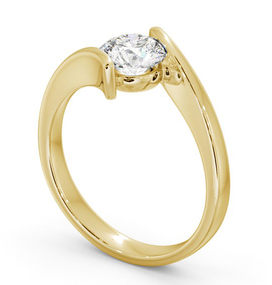 Round Diamond Sweeping Tension Set Engagement Ring 9K Yellow Gold Solitaire ENRD43_YG_THUMB1 