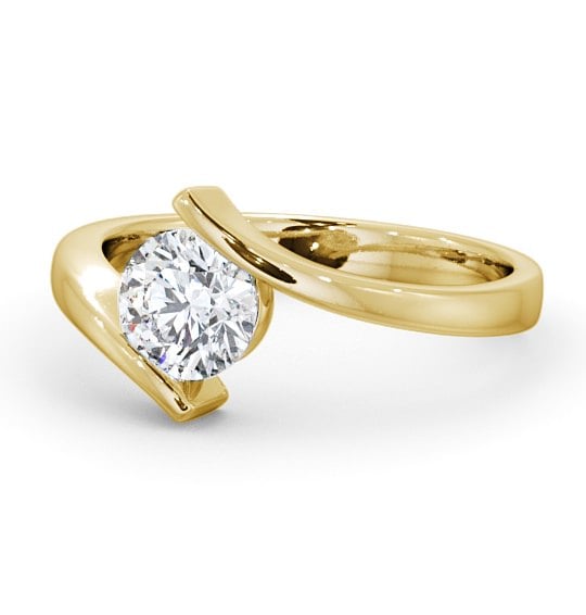 Round Diamond Sweeping Tension Set Engagement Ring 18K Yellow Gold Solitaire ENRD43_YG_THUMB2 