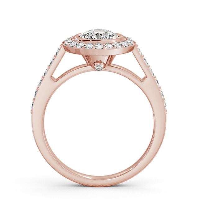 Halo Round Diamond Engagement Ring 18K Rose Gold - Allerby ENRD44_RG_UP