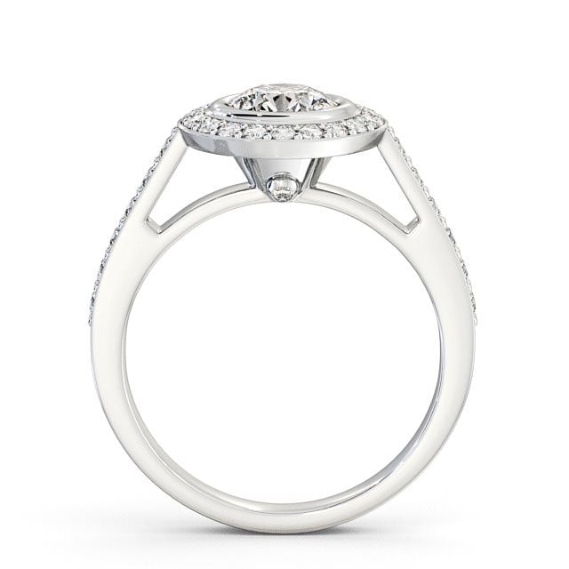 Halo Round Diamond Engagement Ring Platinum - Allerby ENRD44_WG_UP
