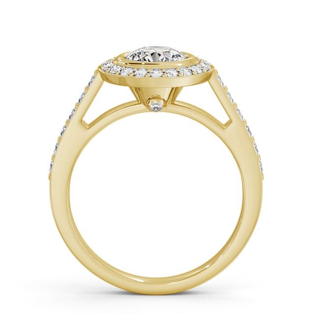 Halo Round Diamond Engagement Ring 18K Yellow Gold - Allerby ENRD44_YG_UP