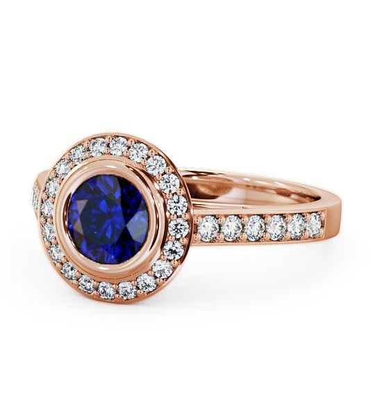  Halo Blue Sapphire and Diamond 1.36ct Ring 9K Rose Gold - Allerby ENRD44GEM_RG_BS_THUMB2 