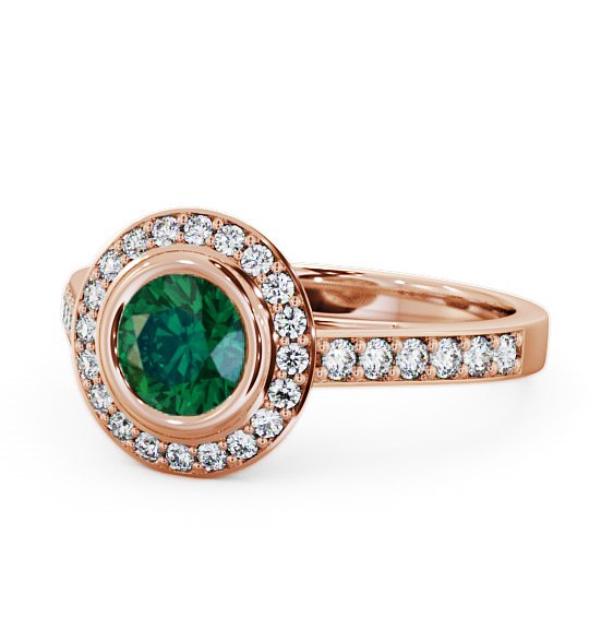  Halo Emerald and Diamond 1.11ct Ring 9K Rose Gold - Allerby ENRD44GEM_RG_EM_THUMB2 