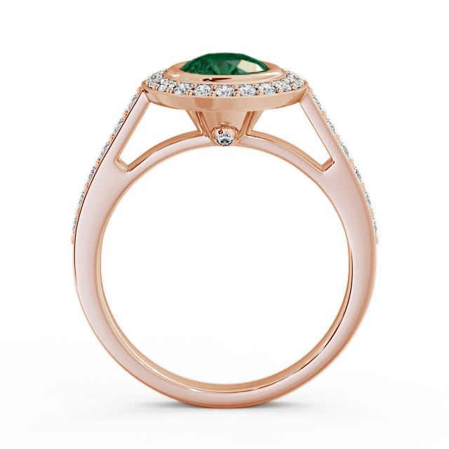 Halo Emerald and Diamond 1.11ct Ring 9K Rose Gold - Allerby ENRD44GEM_RG_EM_UP