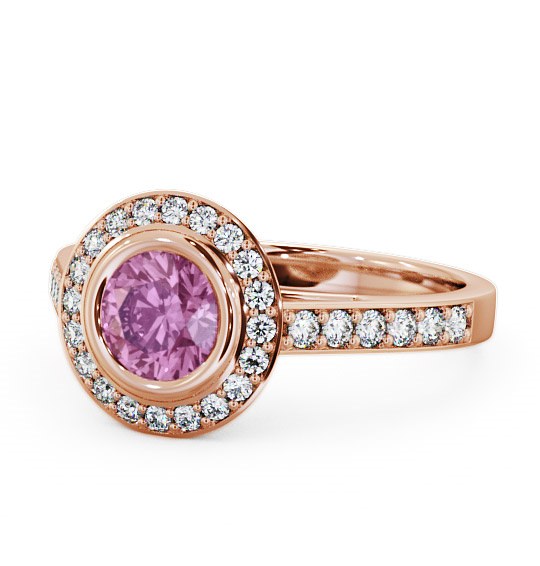  Halo Pink Sapphire and Diamond 1.36ct Ring 18K Rose Gold - Allerby ENRD44GEM_RG_PS_THUMB2 