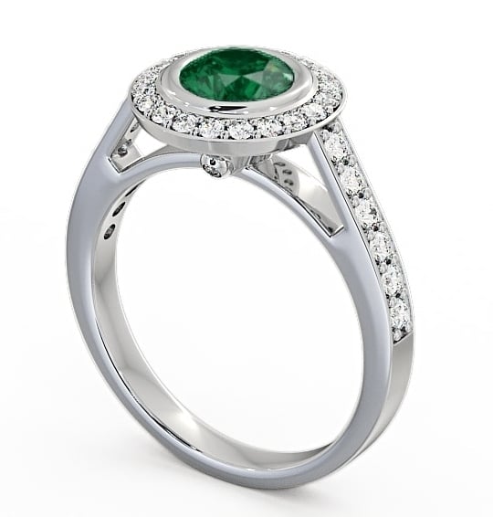 Halo Emerald and Diamond 1.11ct Ring Palladium ENRD44GEM_WG_EM_THUMB1