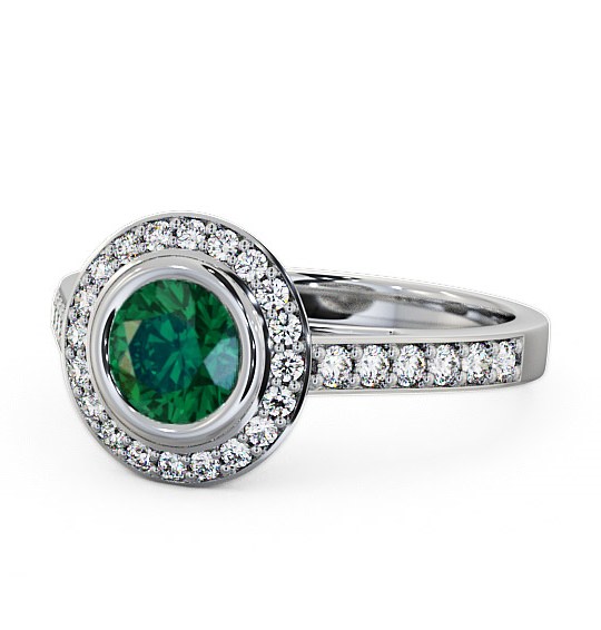  Halo Emerald and Diamond 1.11ct Ring 9K White Gold - Allerby ENRD44GEM_WG_EM_THUMB2 
