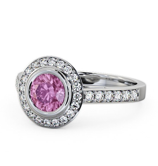  Halo Pink Sapphire and Diamond 1.36ct Ring 9K White Gold - Allerby ENRD44GEM_WG_PS_THUMB2 