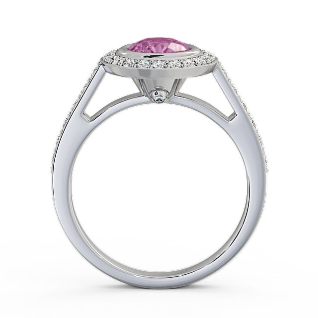 Halo Pink Sapphire and Diamond 1.36ct Ring Palladium - Allerby ENRD44GEM_WG_PS_UP