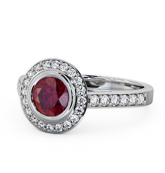 Allerby Halo Ring Gemstone and Diamond 1.36ct Bezel Set ENRD44GEM_WG_RU_THUMB2 