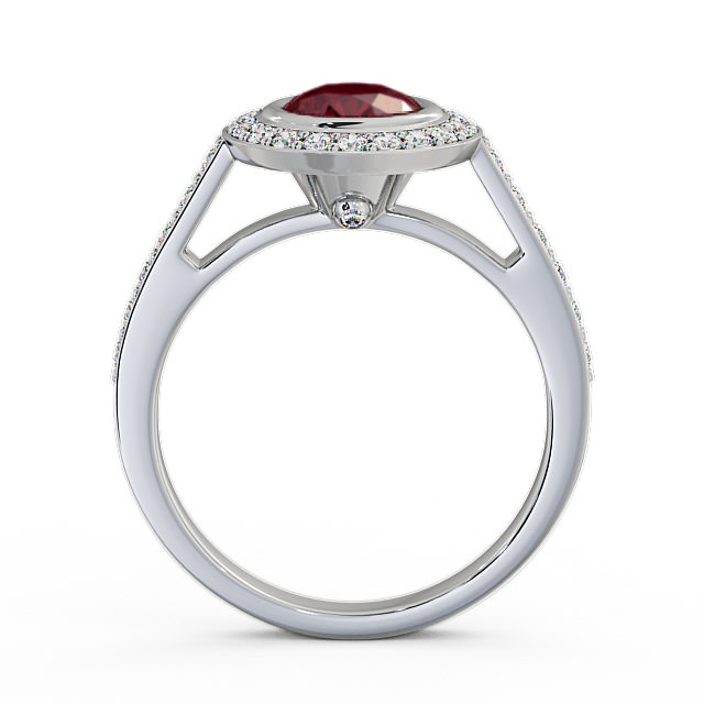 Halo Ruby and Diamond 1.36ct Ring 18K White Gold - Allerby ENRD44GEM_WG_RU_UP