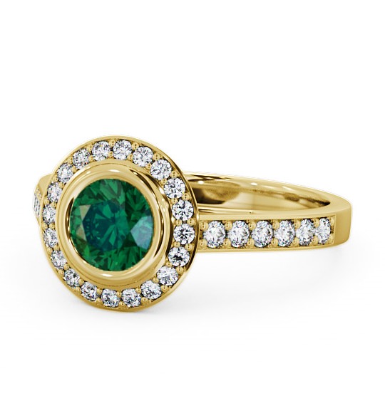  Halo Emerald and Diamond 1.11ct Ring 9K Yellow Gold - Allerby ENRD44GEM_YG_EM_THUMB2 