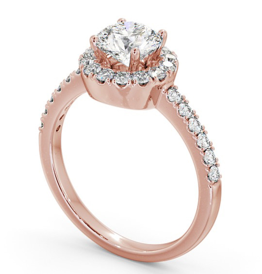 Halo Round Diamond Engagement Ring 9K Rose Gold - Caroe ENRD46_RG_THUMB1