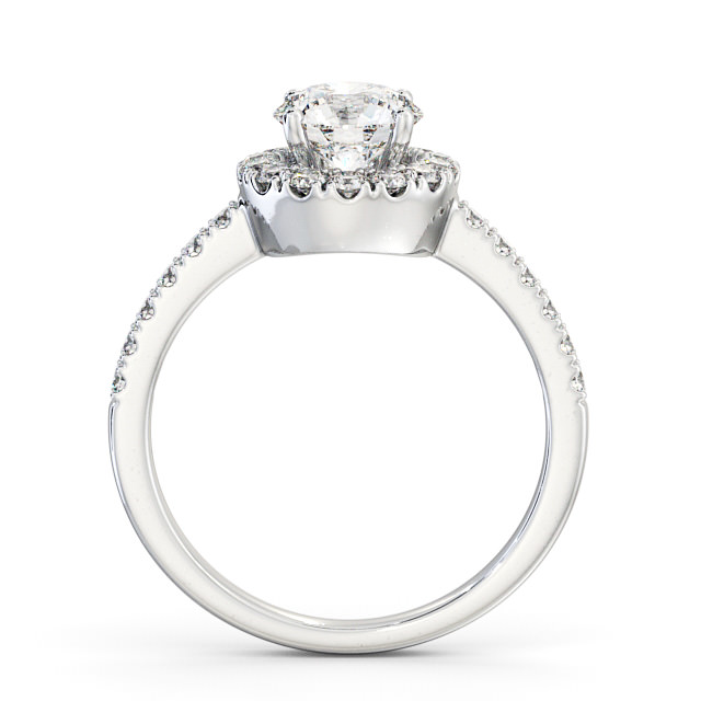 Halo Round Diamond Engagement Ring Platinum - Caroe ENRD46_WG_UP