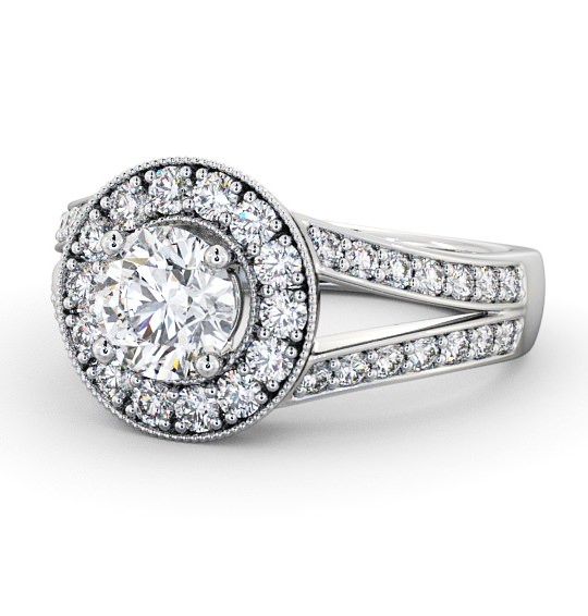 Halo Round Diamond Glamorous Engagement Ring Palladium ENRD47_WG_THUMB2 