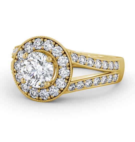 Edlington Halo Engagement Ring Round Diamond Split Band ENRD47_YG_THUMB2 