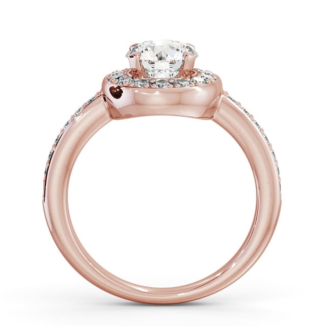 Halo Round Diamond Engagement Ring 9K Rose Gold - Melford ENRD48_RG_UP