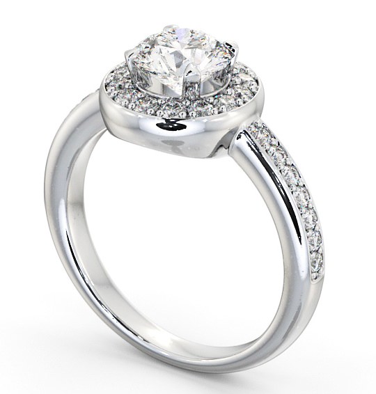 Halo Round Diamond Classic Engagement Ring Platinum ENRD48_WG_THUMB1 