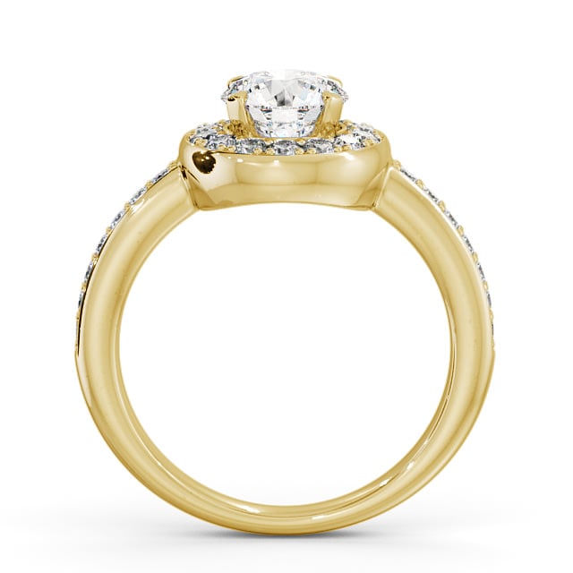 Halo Round Diamond Engagement Ring 18K Yellow Gold - Melford ENRD48_YG_UP