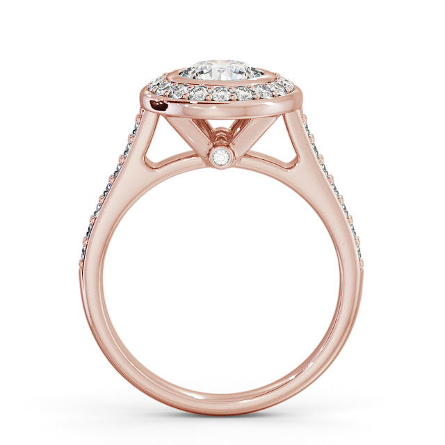 Halo Round Diamond Engagement Ring 18K Rose Gold - Slayley ENRD49_RG_UP