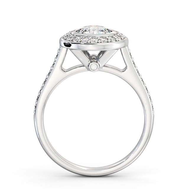 Halo Round Diamond Engagement Ring Platinum - Slayley ENRD49_WG_UP