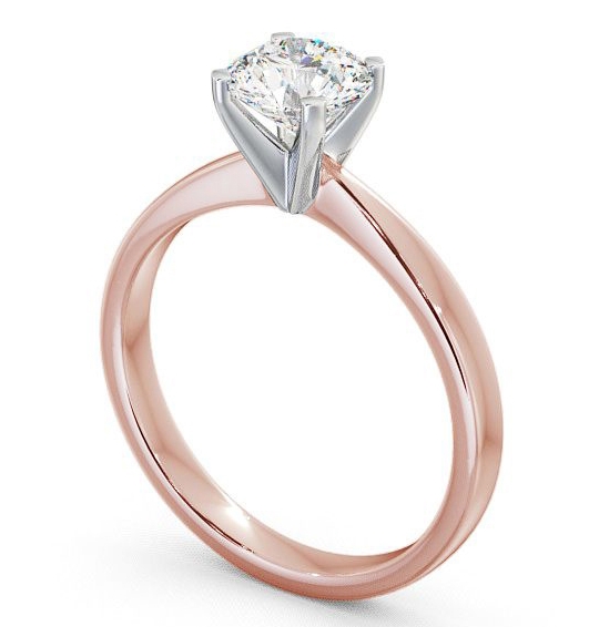 Round Diamond Contemporary Engagement Ring 18K Yellow and White Gold Solitaire ENRD4_RWG_THUMB1 