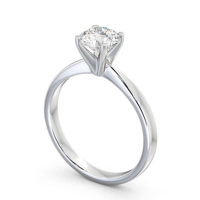 Round Diamond Engagement Ring 18K White Gold Solitaire - Inverie ENRD4_WG_SIDE
