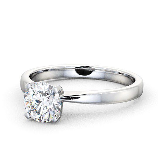 Round Diamond Contemporary Engagement Ring Platinum Solitaire ENRD4_WG_THUMB2 