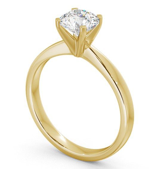 Round Diamond Contemporary Engagement Ring 18K Yellow Gold Solitaire ENRD4_YG_THUMB1 