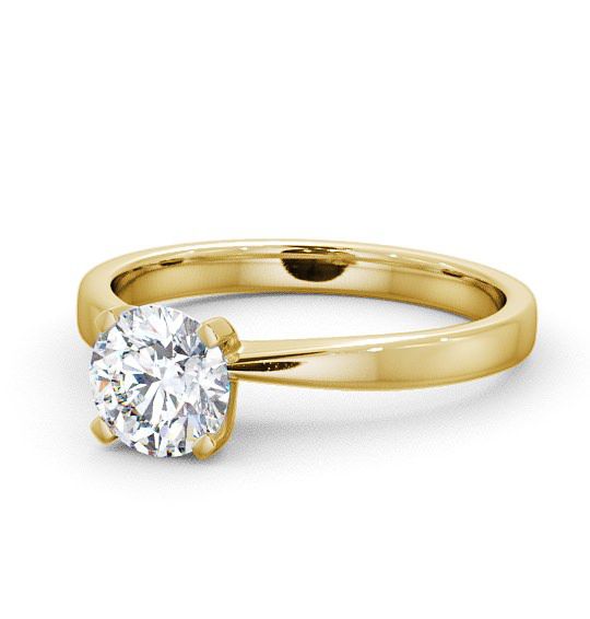 Round Diamond Contemporary Engagement Ring 9K Yellow Gold Solitaire ENRD4_YG_THUMB2 