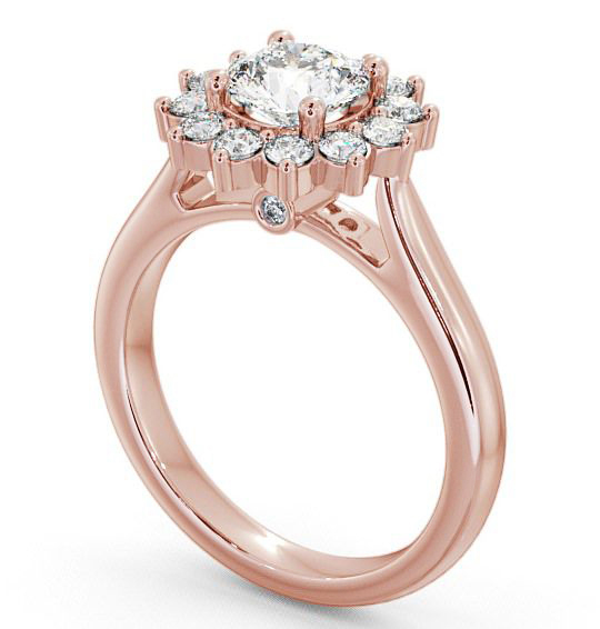 Cluster Round Diamond Halo Engagement Ring 9K Rose Gold ENRD50_RG_THUMB1