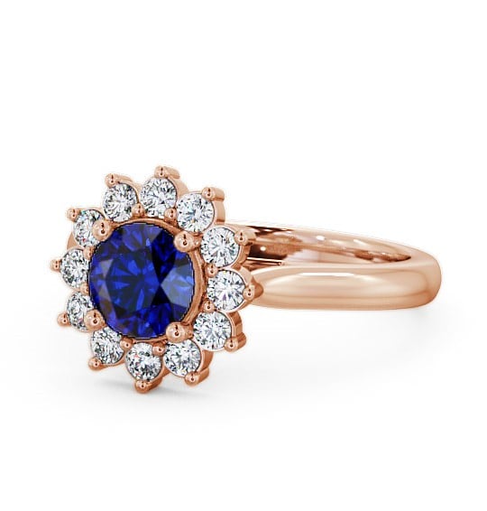  Cluster Blue Sapphire and Diamond 1.49ct Ring 9K Rose Gold - Sulby ENRD50GEM_RG_BS_THUMB2 