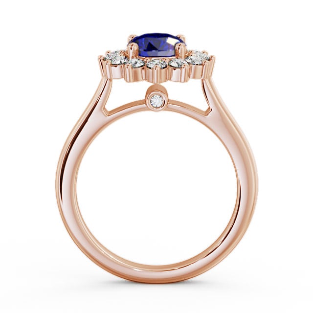 Cluster Blue Sapphire and Diamond 1.49ct Ring 18K Rose Gold - Sulby ENRD50GEM_RG_BS_UP