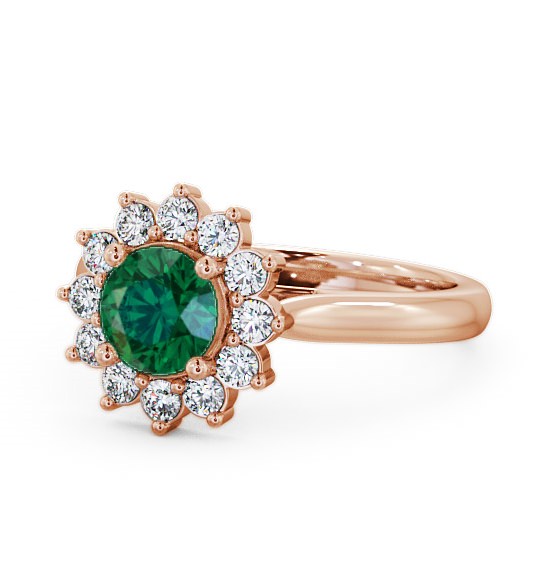  Cluster Emerald and Diamond 1.24ct Ring 18K Rose Gold - Sulby ENRD50GEM_RG_EM_THUMB2 
